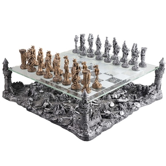 Jogo De Xadrez Medieval Completo.preto - Escorrega o Preço